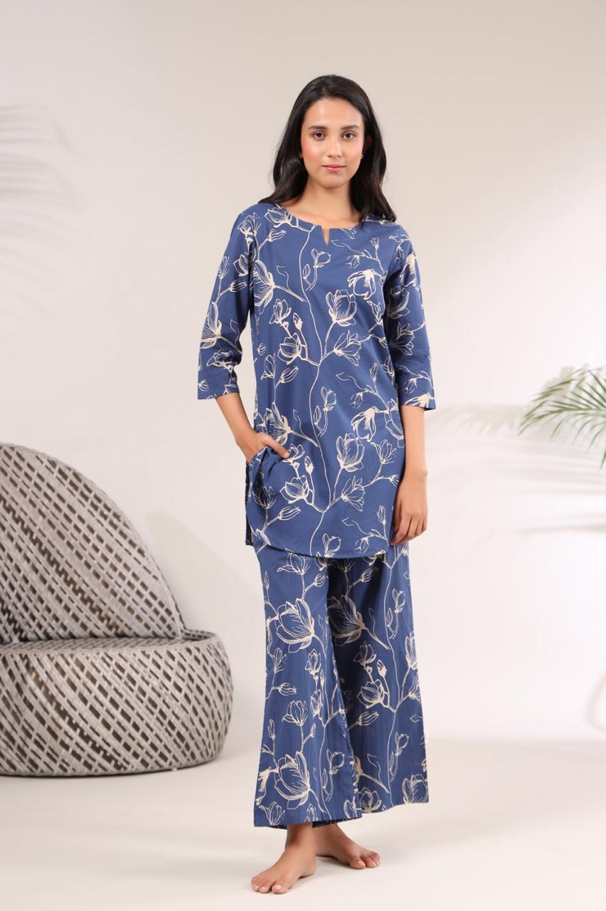 Co-Ord-Set-for-Women-blue-gril-print